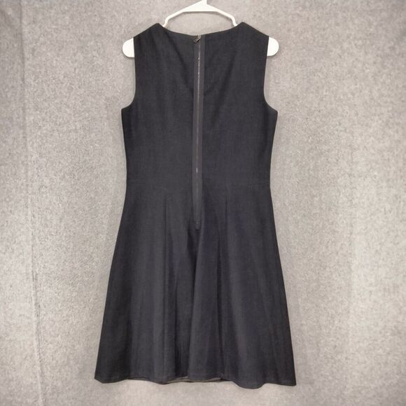 Tahari Fit & Flare Dress Womens Size 6 Black Sleeveless Lined V-Design Sheer - Picture 7 of 11